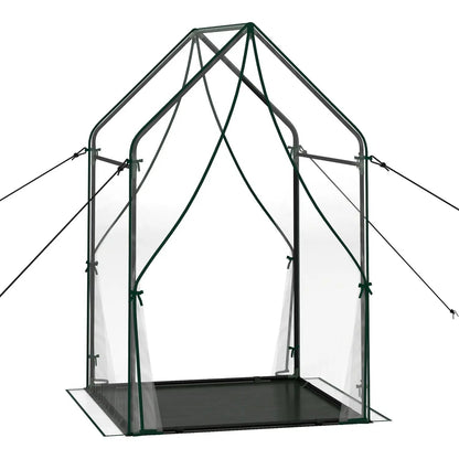 Mini Greenhouse With Metal Frame and Bottom Mat