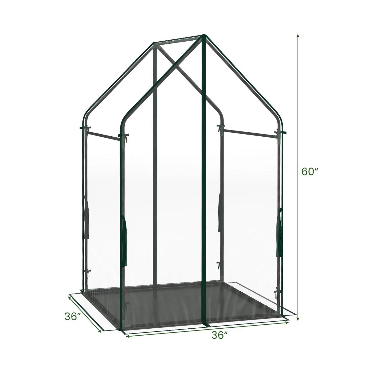 Mini Greenhouse With Metal Frame and Bottom Mat