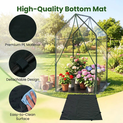 Compact Greenhouse with Metal Frame and Cover