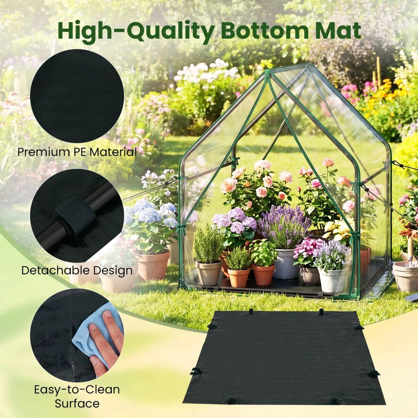 Compact Greenhouse with Metal Frame and Cover