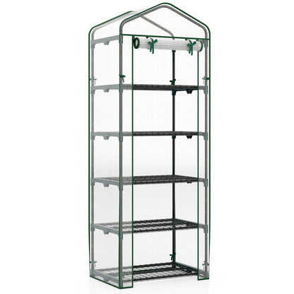 Mini Greenhouse Portable Plant Grow House with 5 Tier Shelves