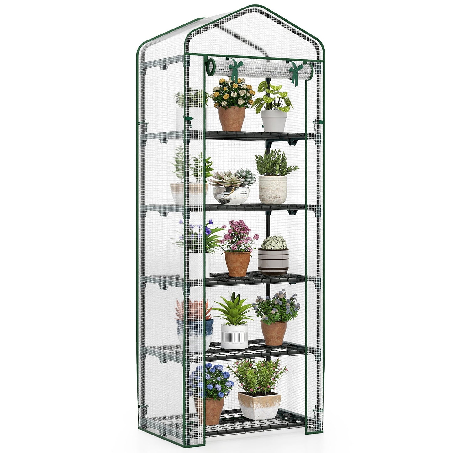 Mini Greenhouse Portable Plant Grow House with 5 Tier Shelves
