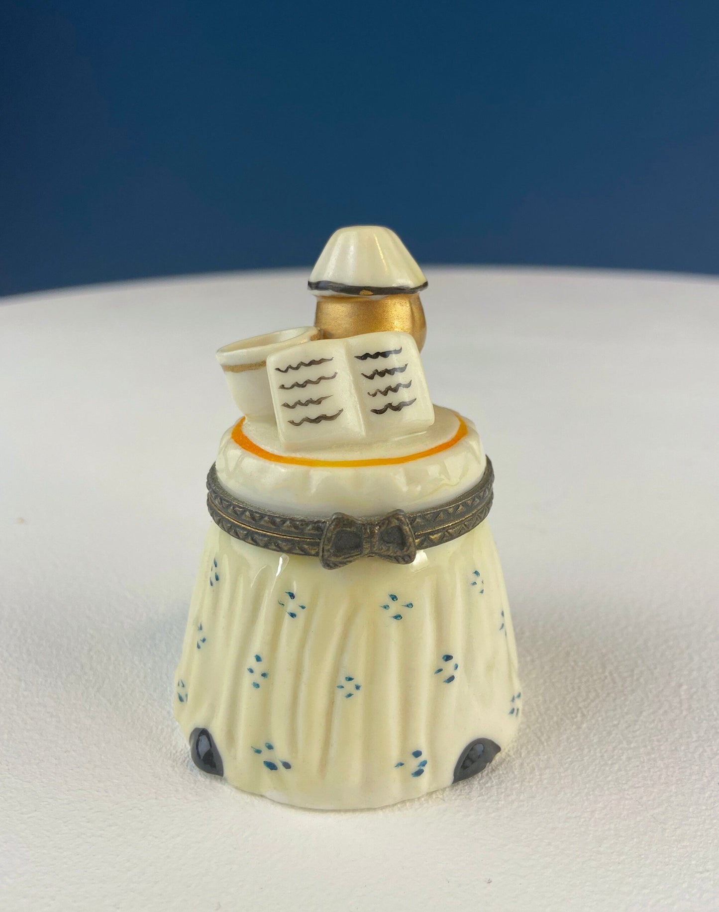 Miniature Porcelain Pill Boxes Shaped Like Dining Vignettes. Collection of 5. Hand Painted Collectible Ring Boxes. Gift for Her. - Tampa Home & Garden Store