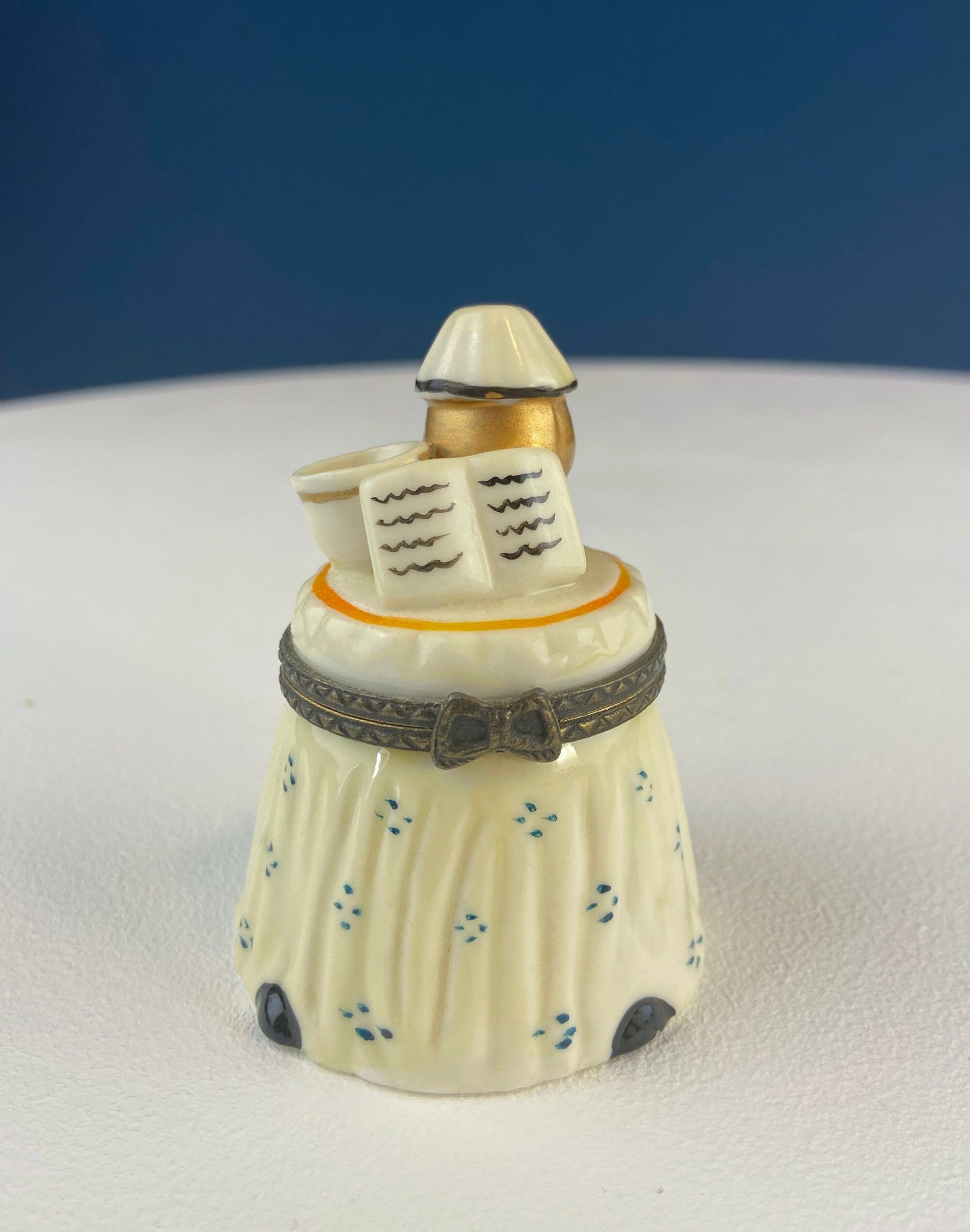 Miniature Porcelain Pill Boxes Shaped Like Dining Vignettes. Collection of 5. Hand Painted Collectible Ring Boxes. Gift for Her. - Tampa Home & Garden Store