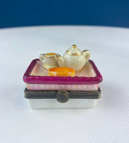 Miniature Porcelain Pill Boxes Shaped Like Dining Vignettes. Collection of 5. Hand Painted Collectible Ring Boxes. Gift for Her. - Tampa Home & Garden Store