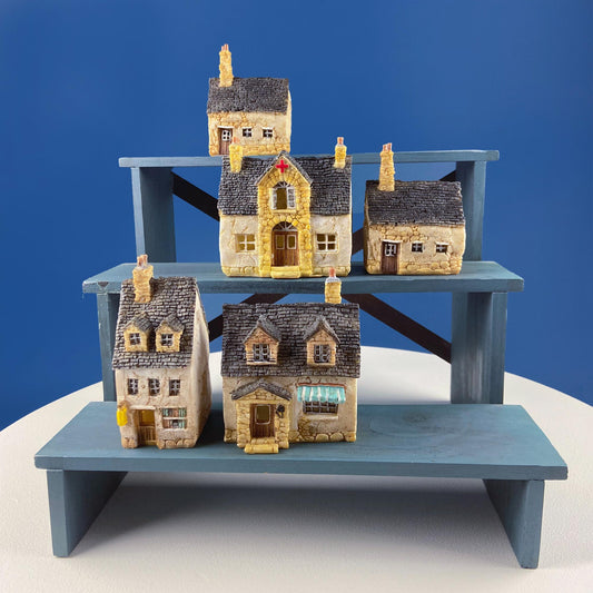 Miniature Village Houses for Fairy Garden, Terrarium or Rustic Home Decor. Top Collection. Set of 5. Gift for Kids Grand Kids Him Her. - Tampa Home & Garden Store
