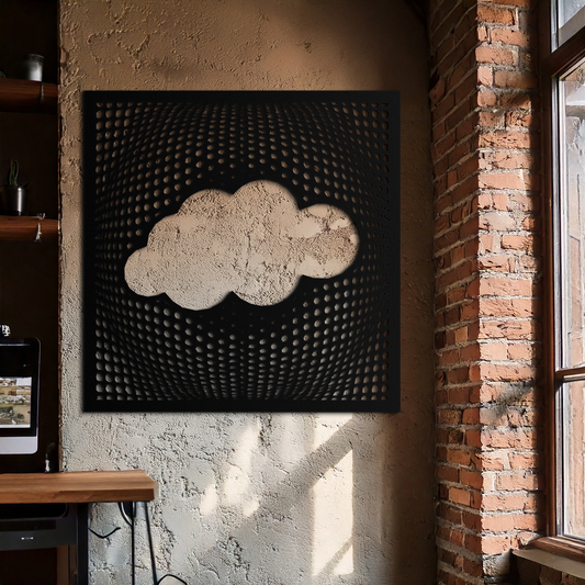 Minimal Cloud Metal Wall Art - Modern Steel Cloud Silhouette Decor- KAF478 - Tampa Home & Garden Store