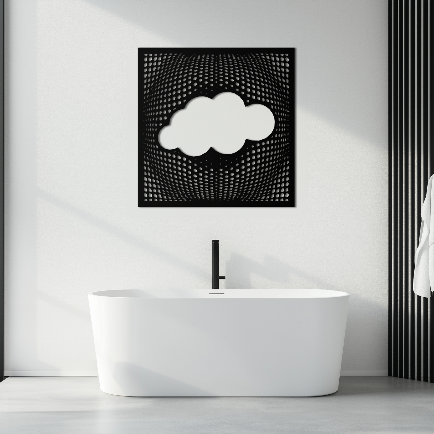 Minimal Cloud Metal Wall Art - Modern Steel Cloud Silhouette Decor- KAF478 - Tampa Home & Garden Store