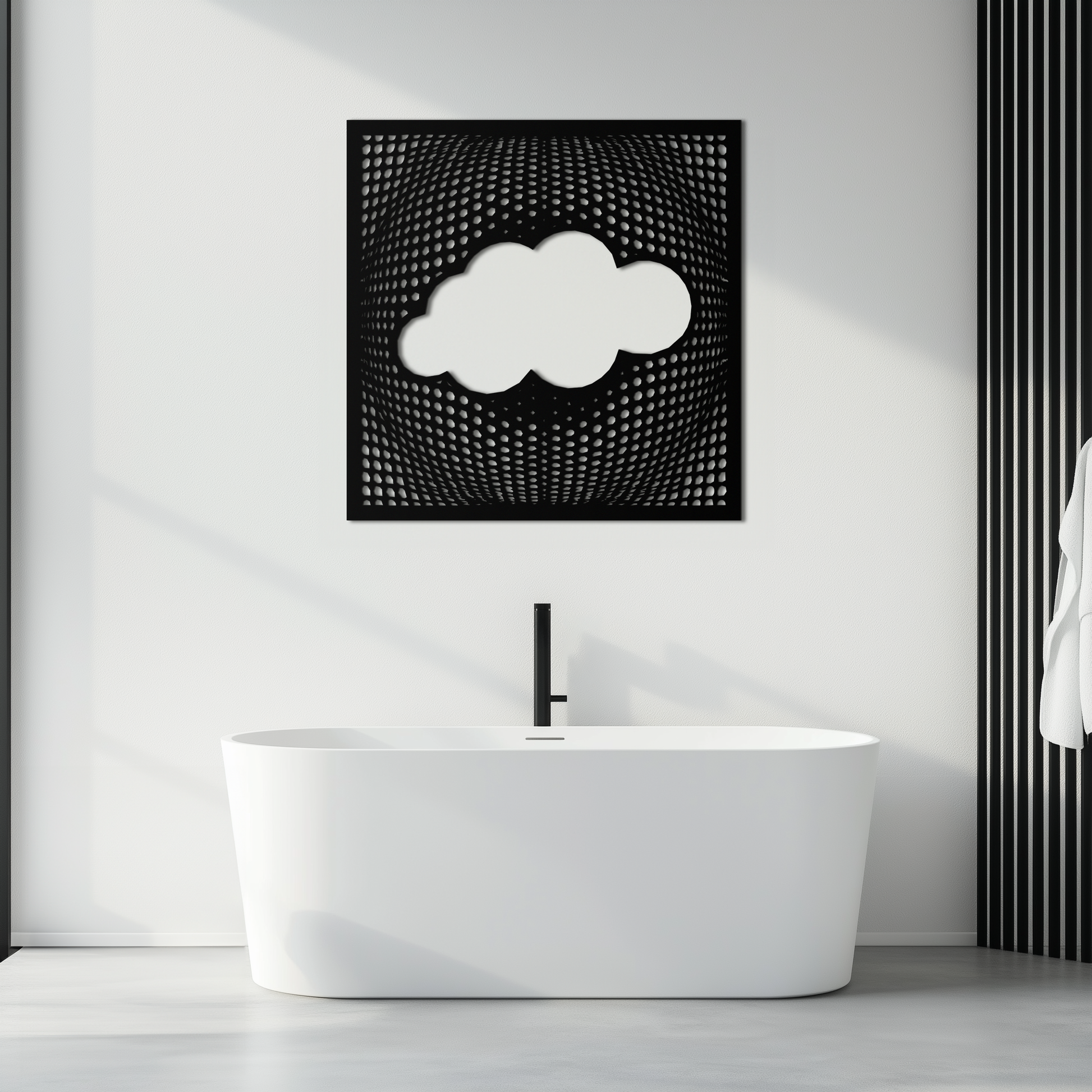 Minimal Cloud Metal Wall Art - Modern Steel Cloud Silhouette Decor- KAF478 - Tampa Home & Garden Store