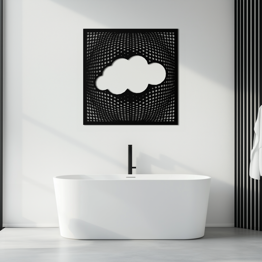 Minimal Cloud Metal Wall Art - Modern Steel Cloud Silhouette Decor- KAF478 - Tampa Home & Garden Store