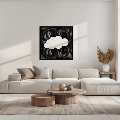 Minimal Cloud Metal Wall Art - Modern Steel Cloud Silhouette Decor- KAF478 - Tampa Home & Garden Store