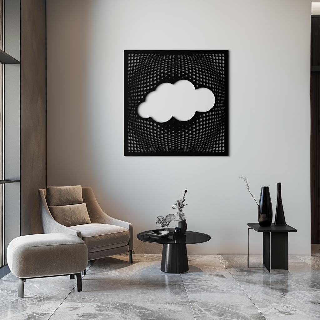 Minimal Cloud Metal Wall Art - Modern Steel Cloud Silhouette Decor- KAF478 - Tampa Home & Garden Store