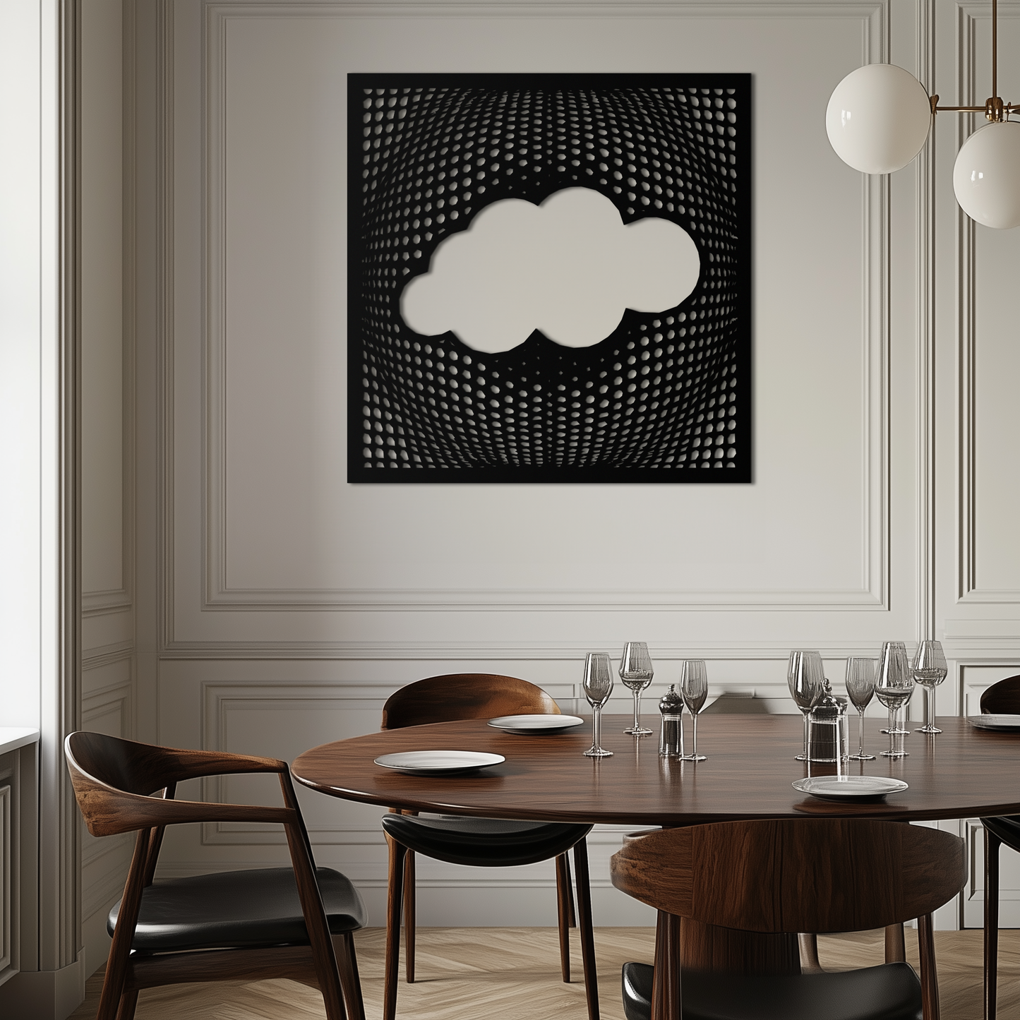 Minimal Cloud Metal Wall Art - Modern Steel Cloud Silhouette Decor- KAF478 - Tampa Home & Garden Store