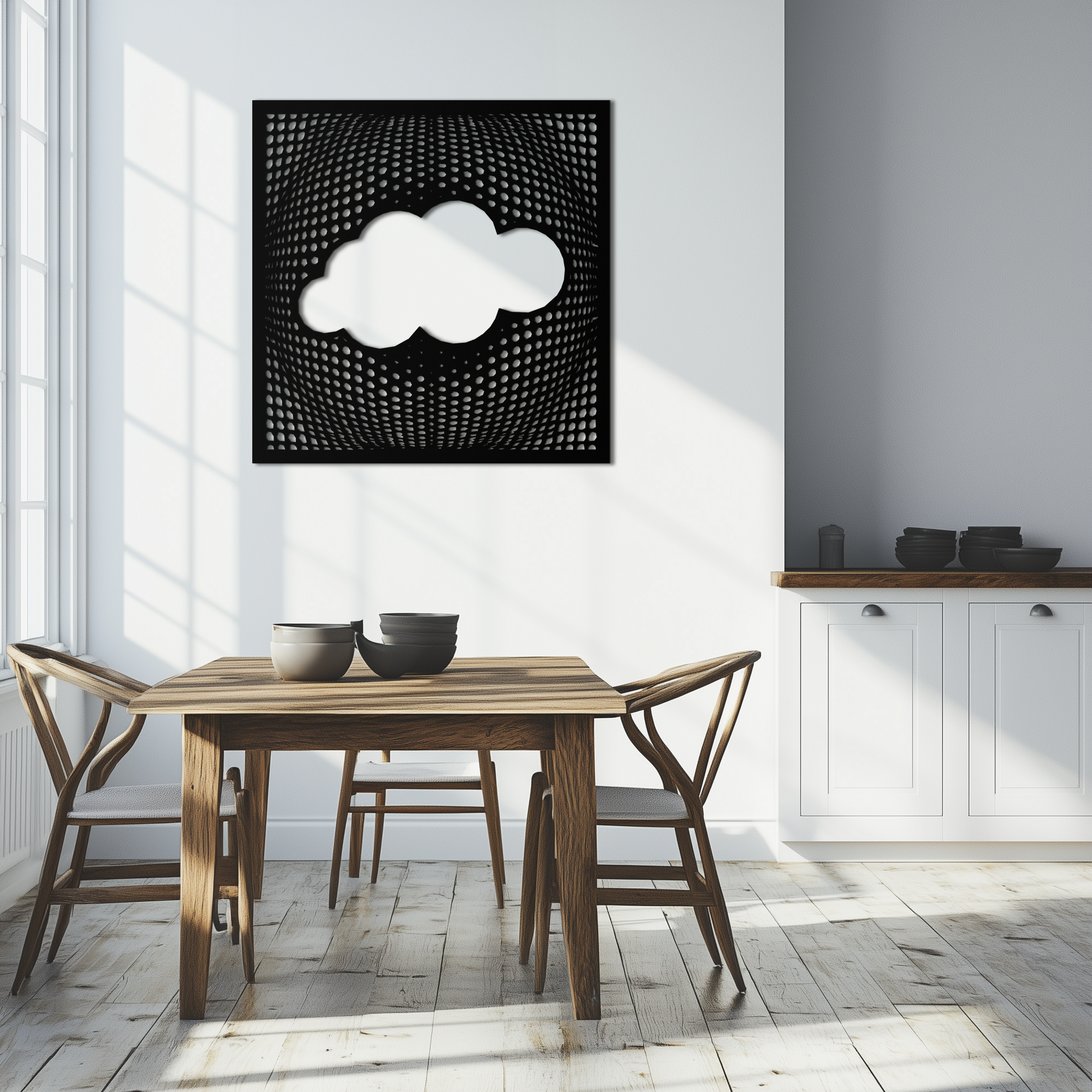 Minimal Cloud Metal Wall Art - Modern Steel Cloud Silhouette Decor- KAF478 - Tampa Home & Garden Store