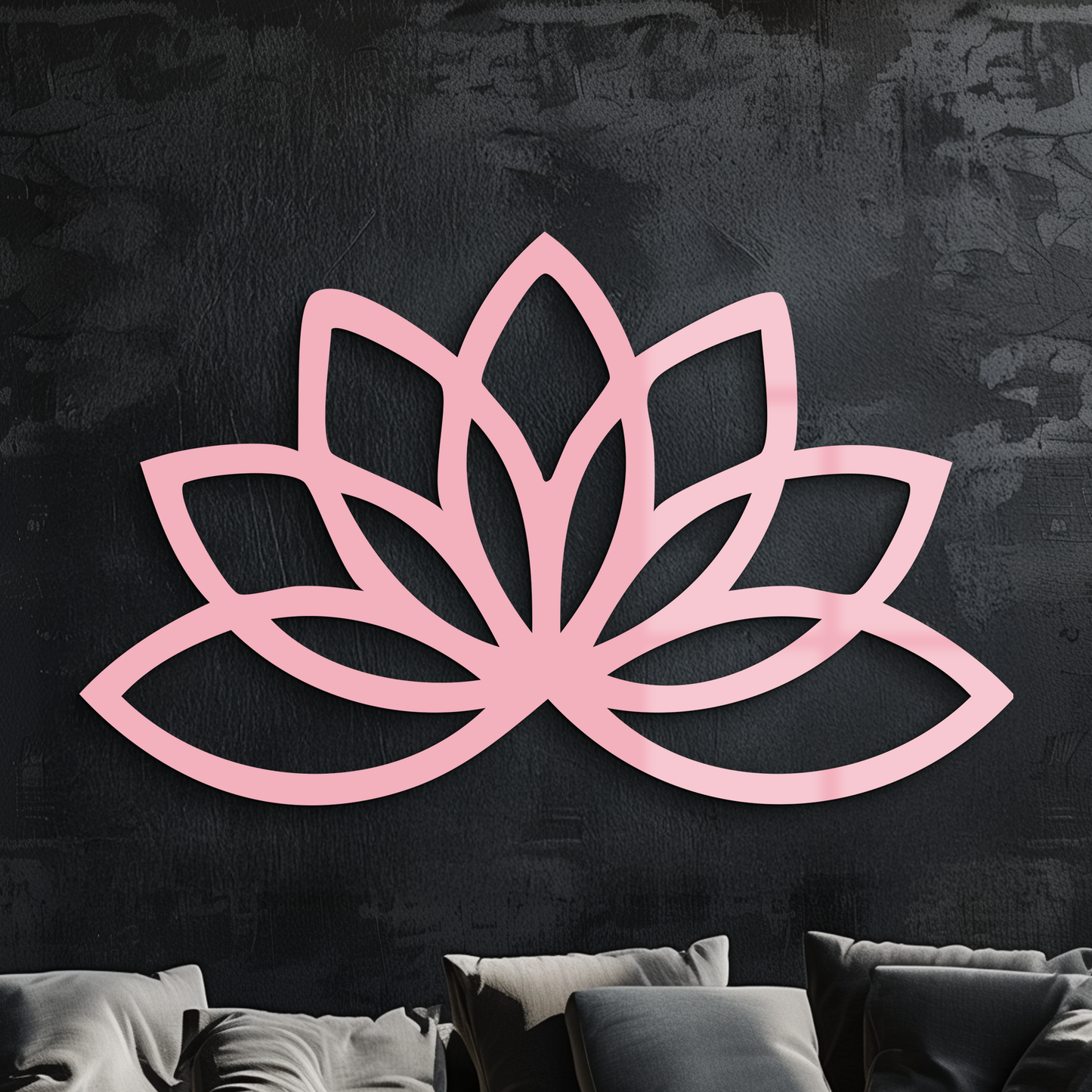 Minimal Lotus Silhouette Metal Wall Art – Elegant Flower Design - KAFGP054 - Tampa Home & Garden Store