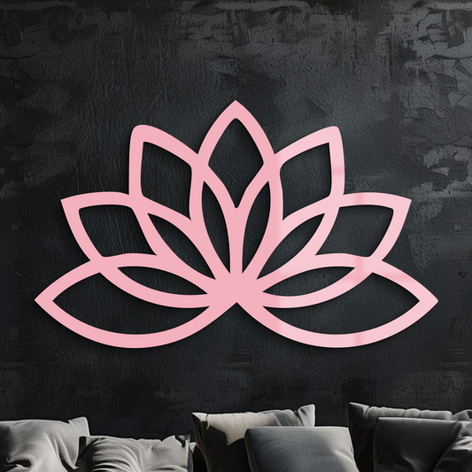 Minimal Lotus Silhouette Metal Wall Art – Elegant Flower Design - KAFGP054 - Tampa Home & Garden Store