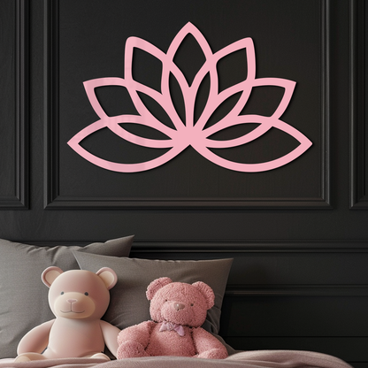 Minimal Lotus Silhouette Metal Wall Art – Elegant Flower Design - KAFGP054 - Tampa Home & Garden Store