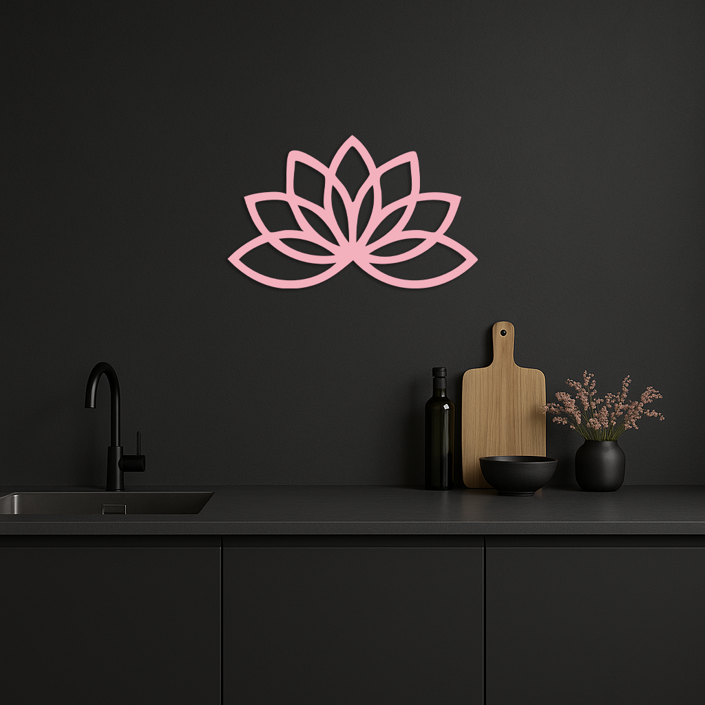 Minimal Lotus Silhouette Metal Wall Art – Elegant Flower Design - KAFGP054 - Tampa Home & Garden Store
