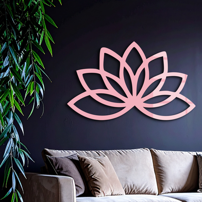 Minimal Lotus Silhouette Metal Wall Art – Elegant Flower Design - KAFGP054 - Tampa Home & Garden Store