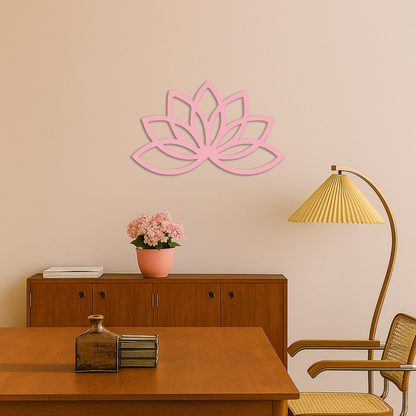 Minimal Lotus Silhouette Metal Wall Art – Elegant Flower Design - KAFGP054 - Tampa Home & Garden Store