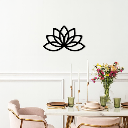 Minimal Lotus Silhouette Metal Wall Art – Elegant Flower Design - KAFGP054 - Tampa Home & Garden Store