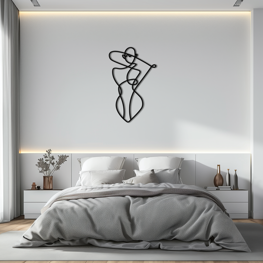 Minimalist Abstract Female Form Metal Wall Art – Modern Line Art Sculpture - KAF069 - Tampa Home & Garden Store