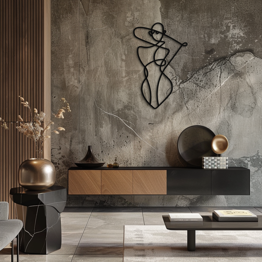 Minimalist Abstract Female Form Metal Wall Art – Modern Line Art Sculpture - KAF069 - Tampa Home & Garden Store