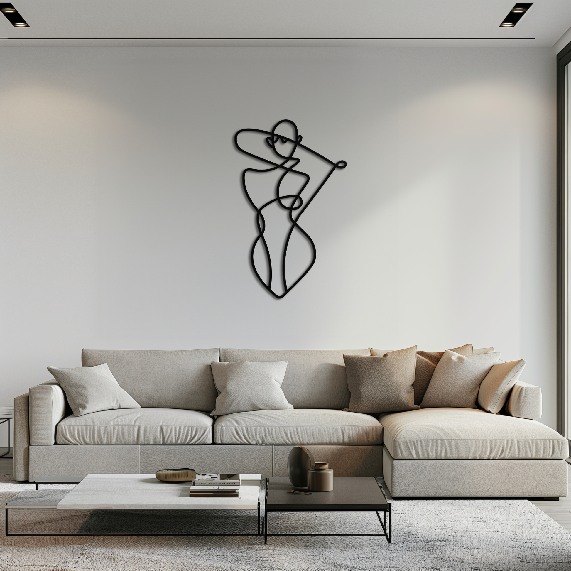 Minimalist Abstract Female Form Metal Wall Art – Modern Line Art Sculpture - KAF069 - Tampa Home & Garden Store