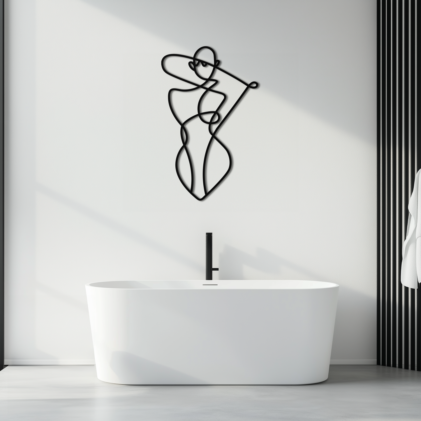 Minimalist Abstract Female Form Metal Wall Art – Modern Line Art Sculpture - KAF069 - Tampa Home & Garden Store