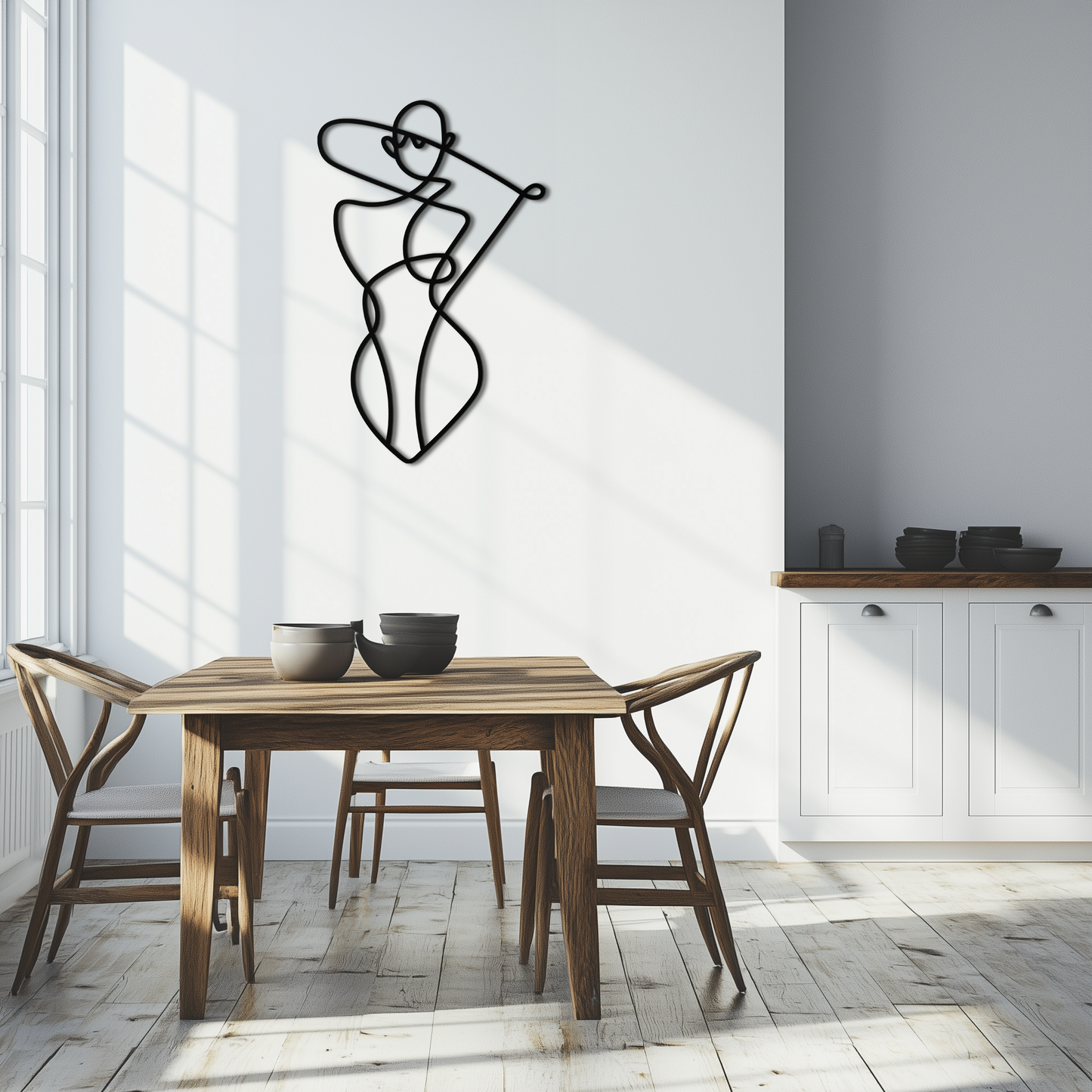 Minimalist Abstract Female Form Metal Wall Art – Modern Line Art Sculpture - KAF069 - Tampa Home & Garden Store
