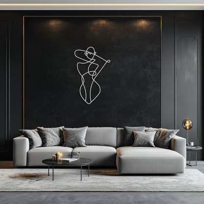 Minimalist Abstract Female Form Metal Wall Art – Modern Line Art Sculpture - KAF069 - Tampa Home & Garden Store