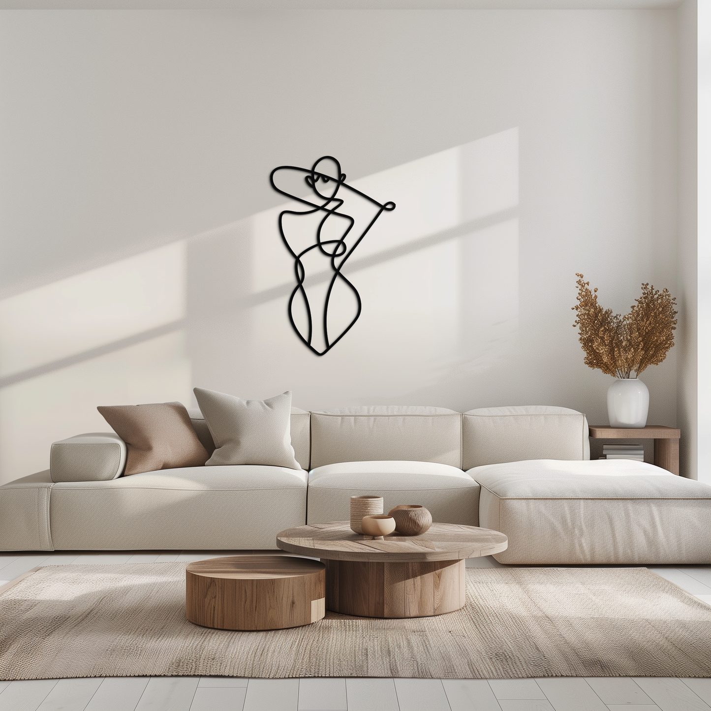 Minimalist Abstract Female Form Metal Wall Art – Modern Line Art Sculpture - KAF069 - Tampa Home & Garden Store