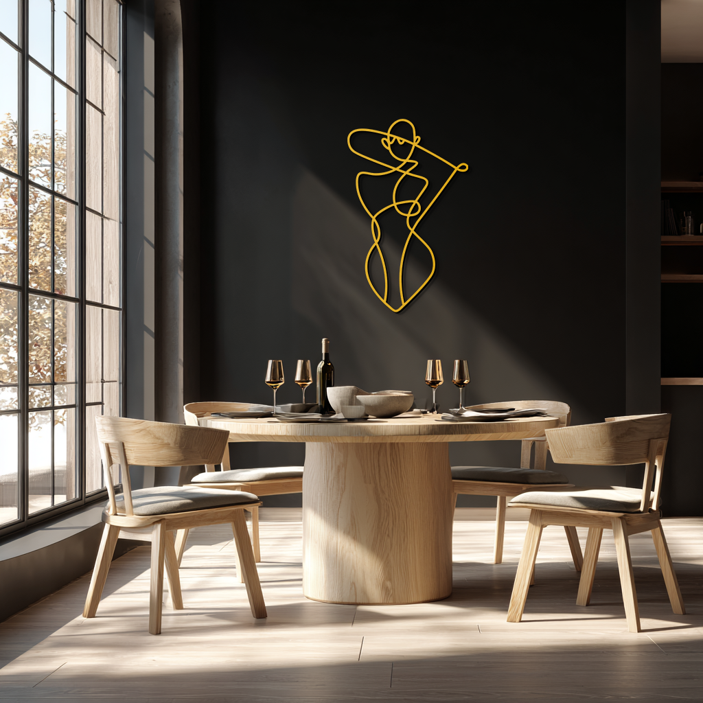 Minimalist Abstract Female Form Metal Wall Art – Modern Line Art Sculpture - KAF069 - Tampa Home & Garden Store