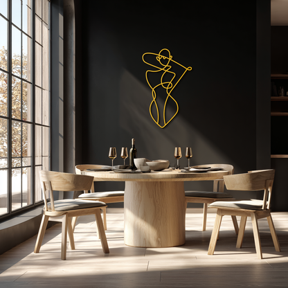 Minimalist Abstract Female Form Metal Wall Art – Modern Line Art Sculpture - KAF069 - Tampa Home & Garden Store