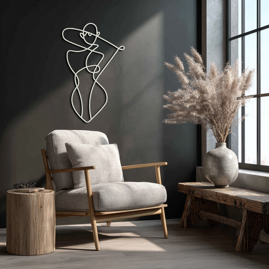 Minimalist Abstract Female Form Metal Wall Art – Modern Line Art Sculpture - KAF069 - Tampa Home & Garden Store