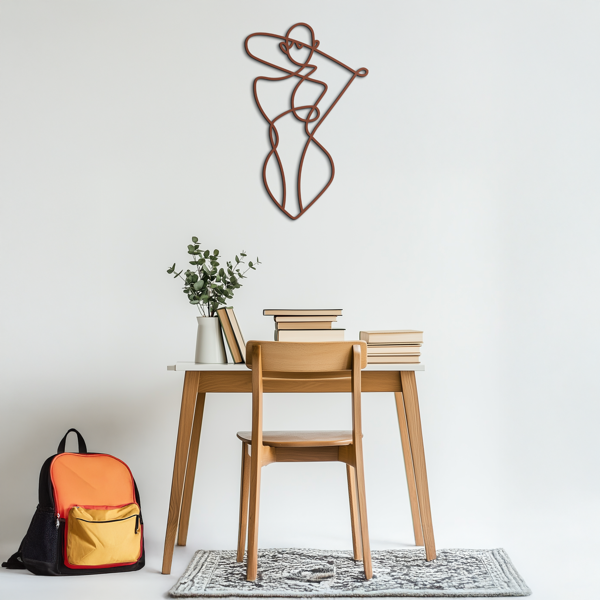 Minimalist Abstract Female Form Metal Wall Art – Modern Line Art Sculpture - KAF069 - Tampa Home & Garden Store