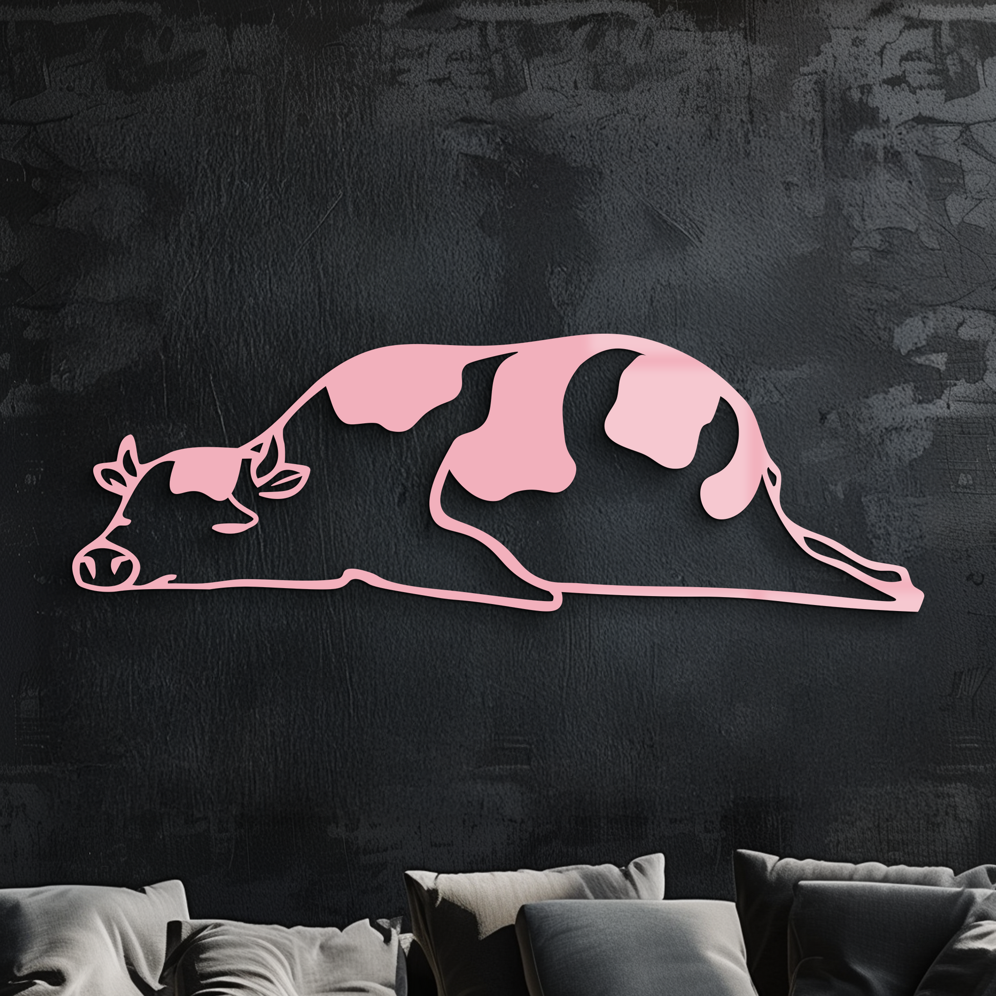 Minimalist Cow Silhouette Metal Wall Art – Farmhouse Animal Decor - KAFGP134 - Tampa Home & Garden Store
