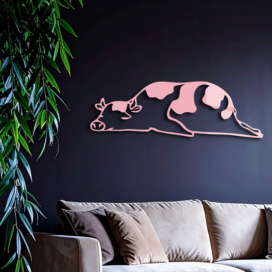Minimalist Cow Silhouette Metal Wall Art – Farmhouse Animal Decor - KAFGP134 - Tampa Home & Garden Store