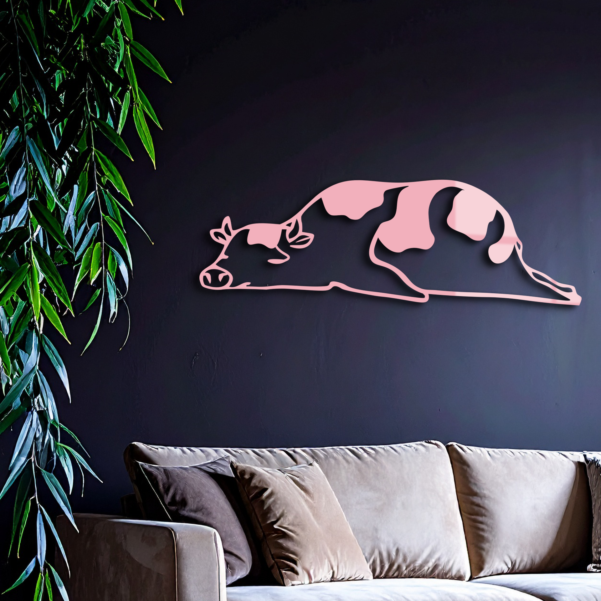 Minimalist Cow Silhouette Metal Wall Art – Farmhouse Animal Decor - KAFGP134 - Tampa Home & Garden Store