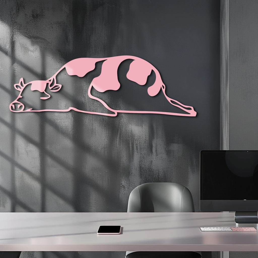 Minimalist Cow Silhouette Metal Wall Art – Farmhouse Animal Decor - KAFGP134 - Tampa Home & Garden Store