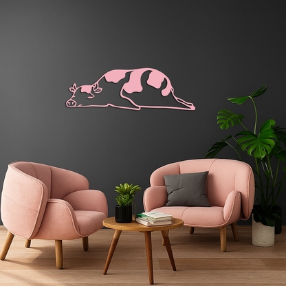 Minimalist Cow Silhouette Metal Wall Art – Farmhouse Animal Decor - KAFGP134 - Tampa Home & Garden Store
