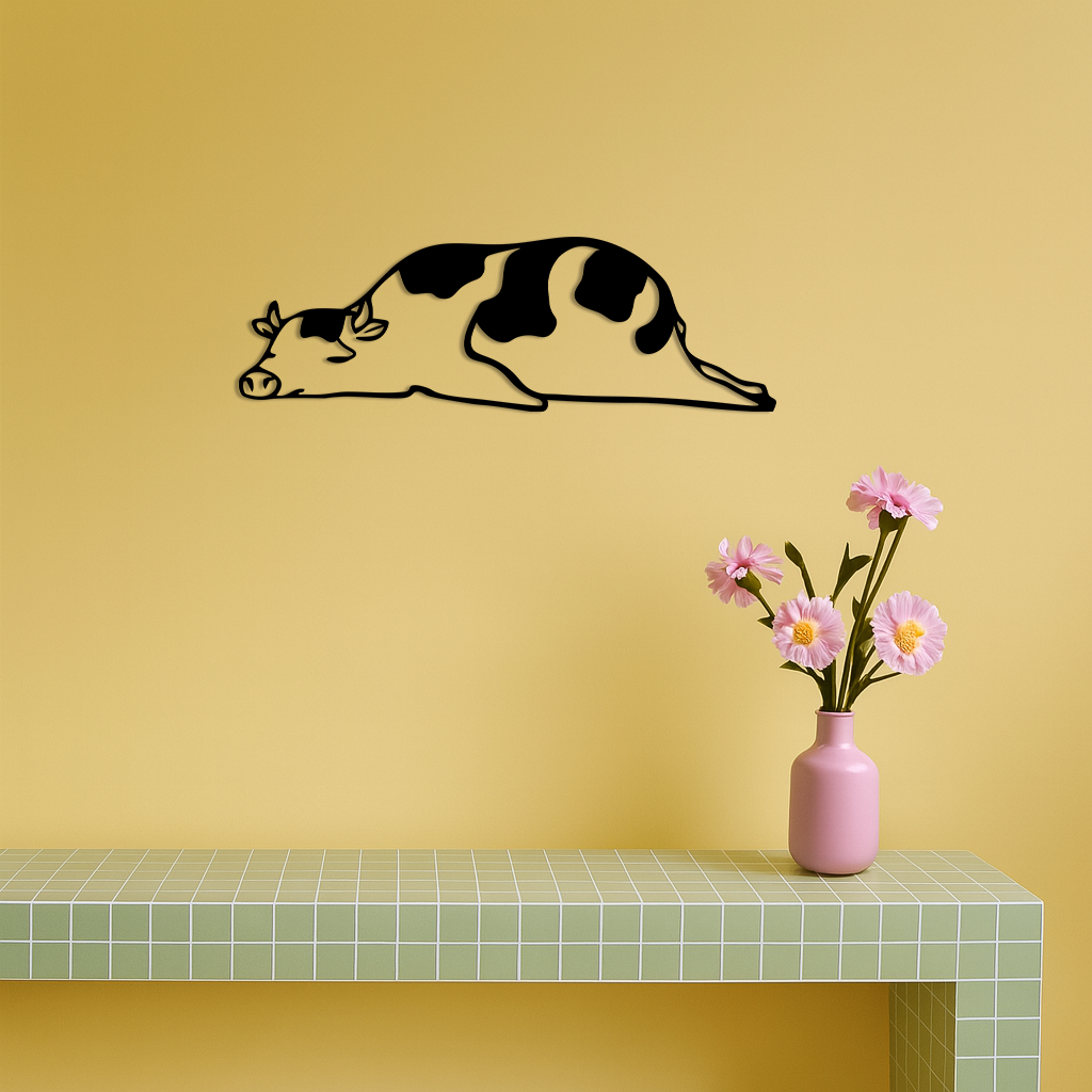 Minimalist Cow Silhouette Metal Wall Art – Farmhouse Animal Decor - KAFGP134 - Tampa Home & Garden Store
