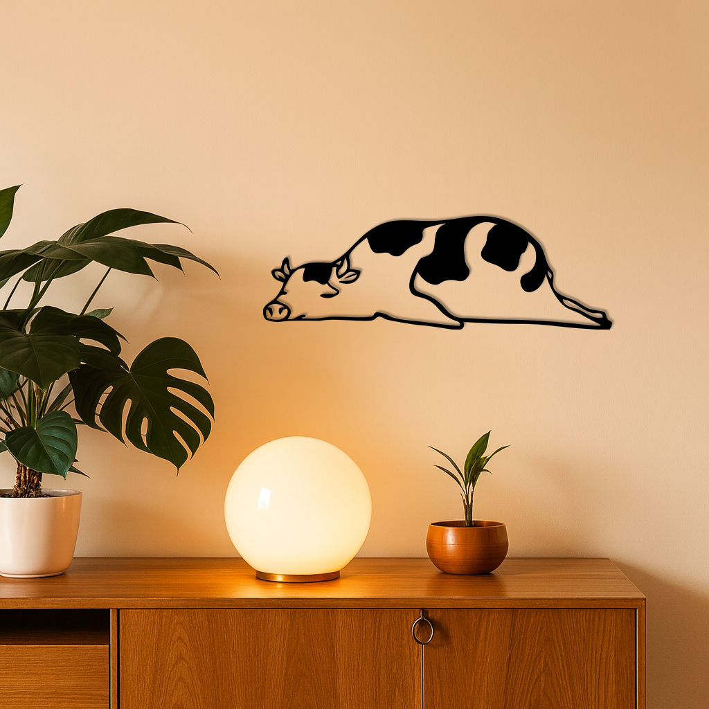 Minimalist Cow Silhouette Metal Wall Art – Farmhouse Animal Decor - KAFGP134 - Tampa Home & Garden Store