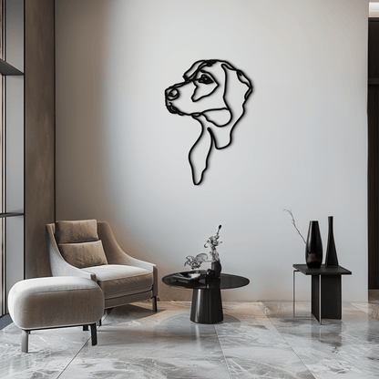 Minimalist Dog Line Art - Modern Metal Wall Decor - KAF027 - Tampa Home & Garden Store