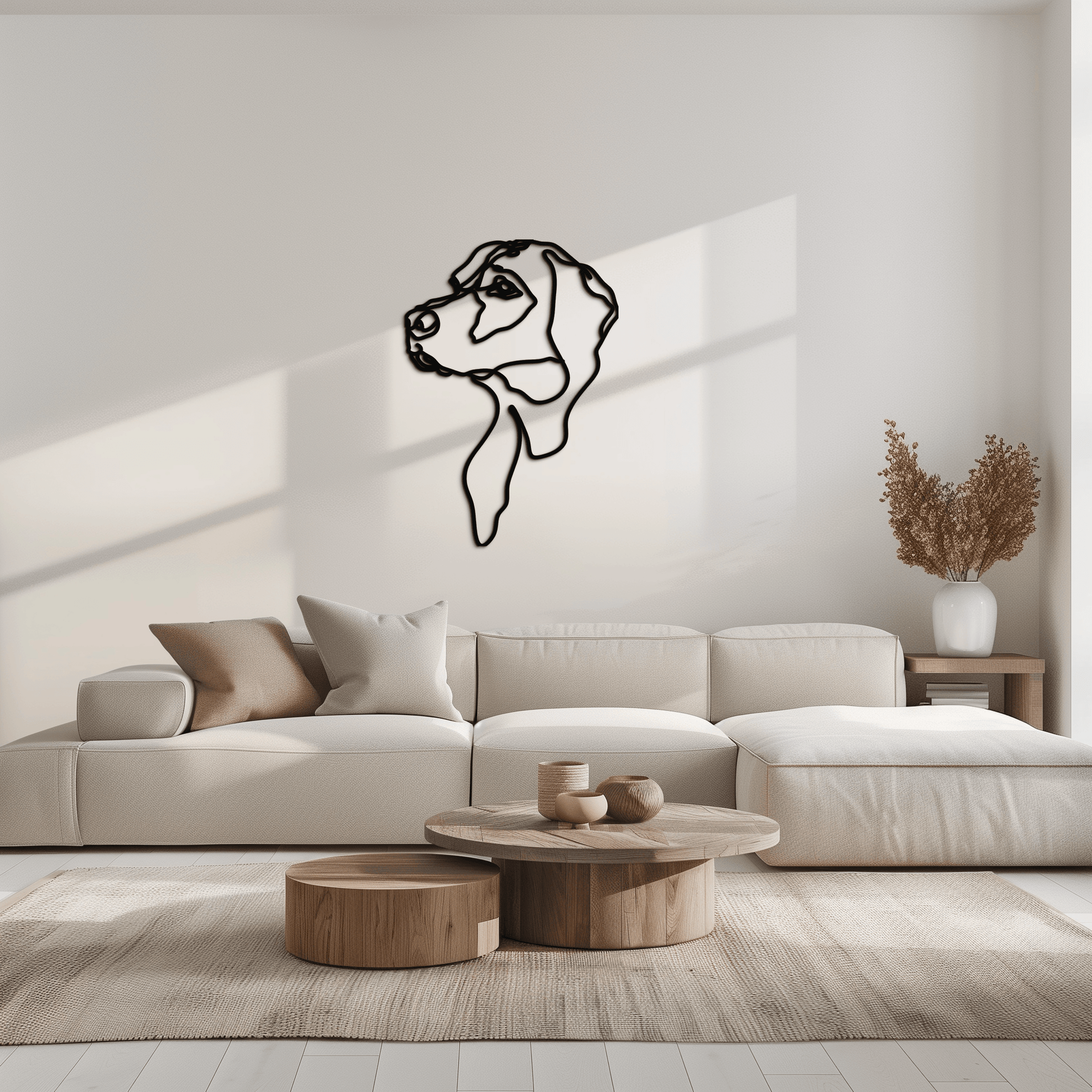 Minimalist Dog Line Art - Modern Metal Wall Decor - KAF027 - Tampa Home & Garden Store