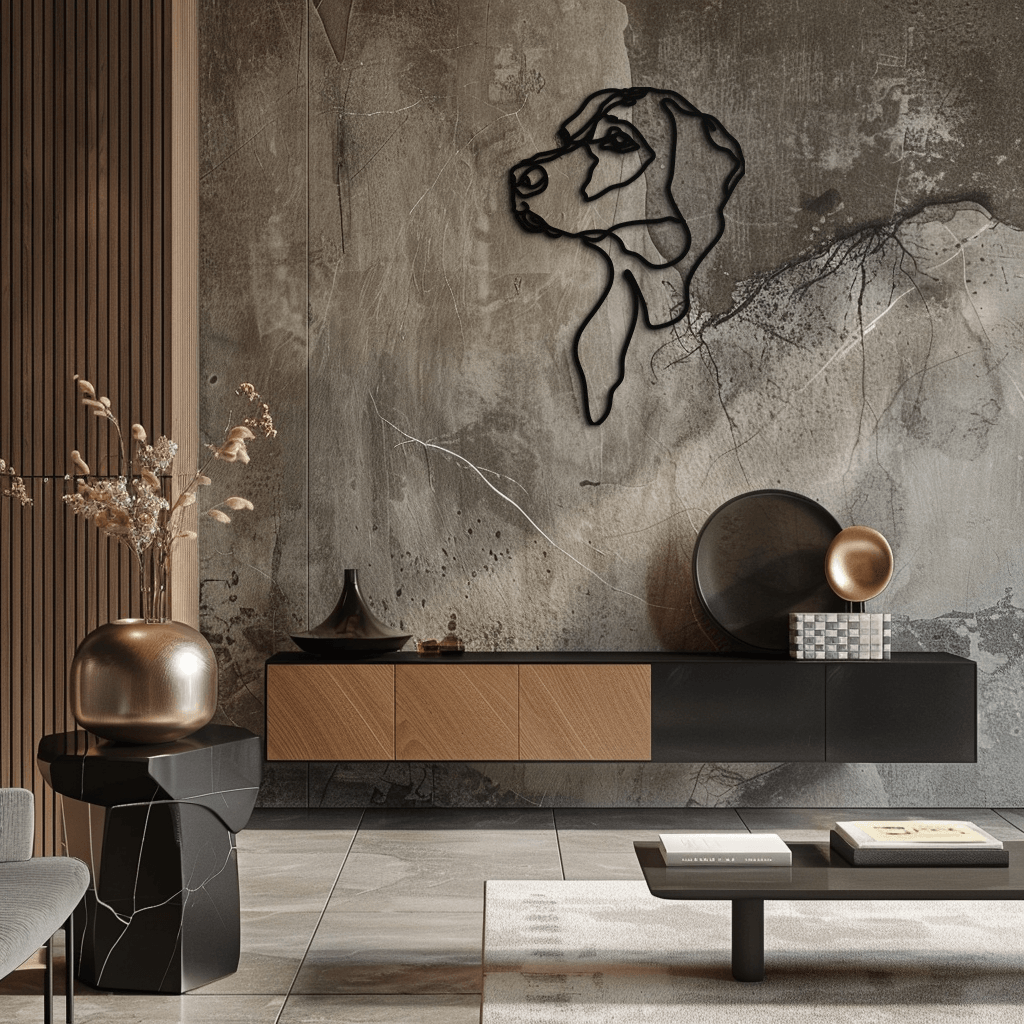Minimalist Dog Line Art - Modern Metal Wall Decor - KAF027 - Tampa Home & Garden Store