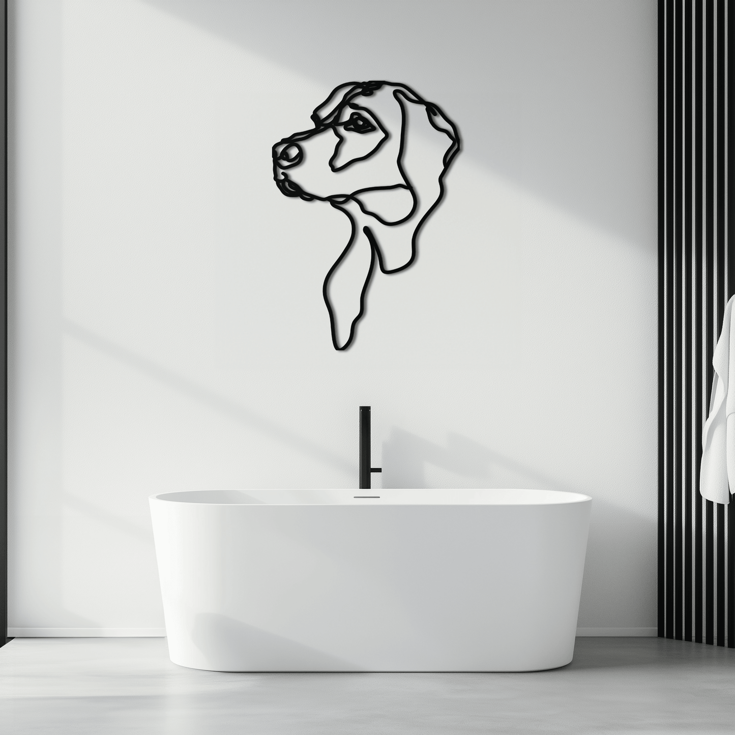 Minimalist Dog Line Art - Modern Metal Wall Decor - KAF027 - Tampa Home & Garden Store