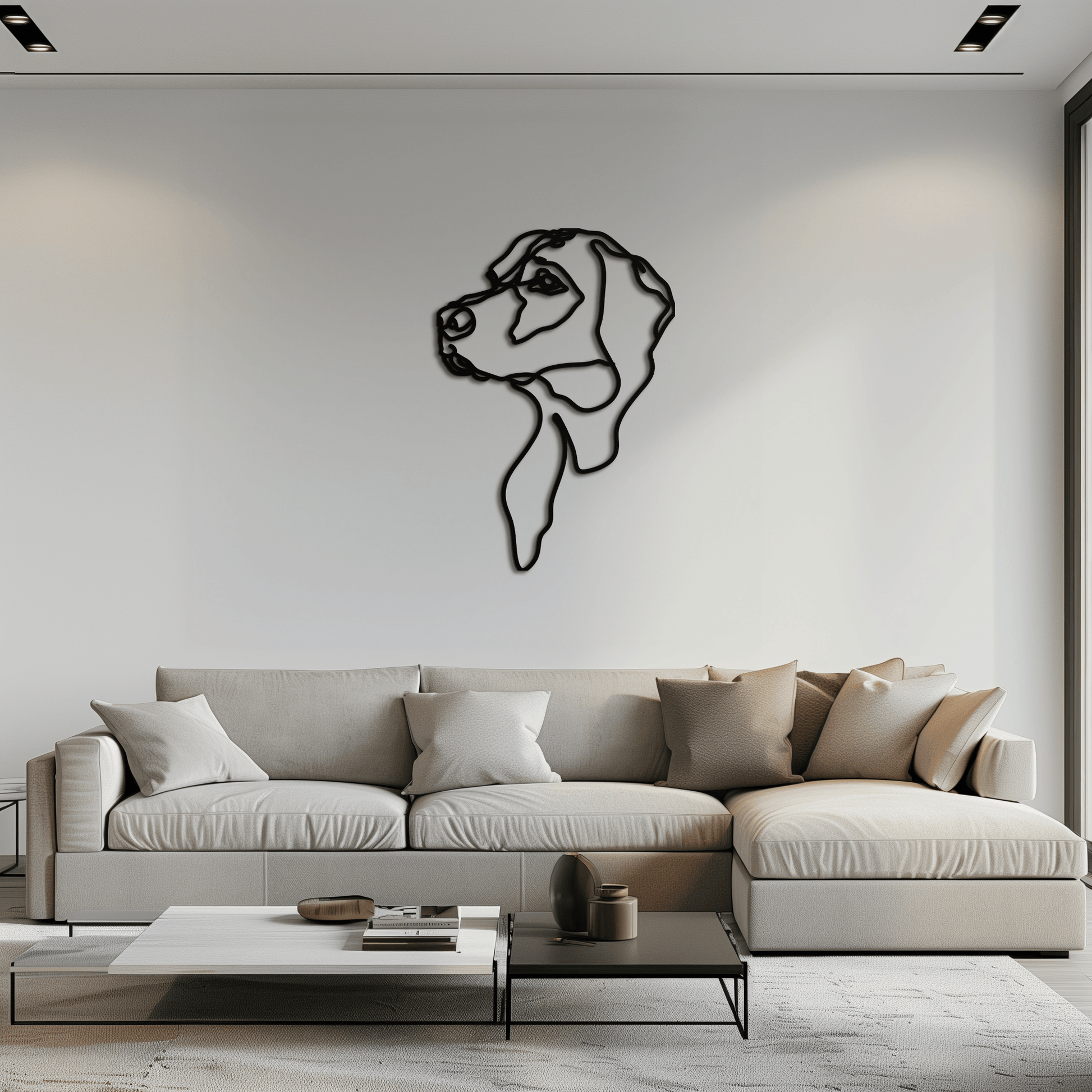 Minimalist Dog Line Art - Modern Metal Wall Decor - KAF027 - Tampa Home & Garden Store