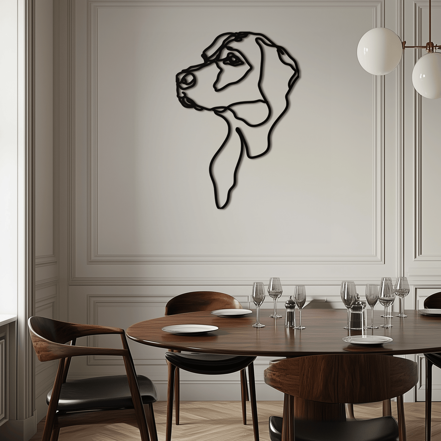 Minimalist Dog Line Art - Modern Metal Wall Decor - KAF027 - Tampa Home & Garden Store