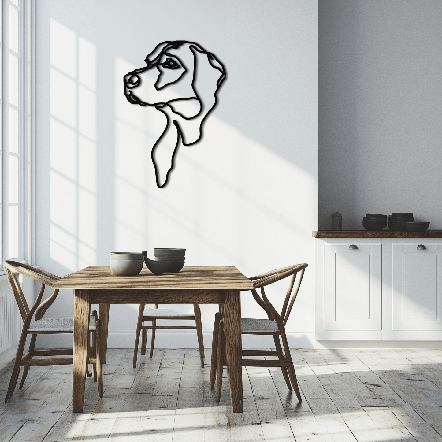 Minimalist Dog Line Art - Modern Metal Wall Decor - KAF027 - Tampa Home & Garden Store